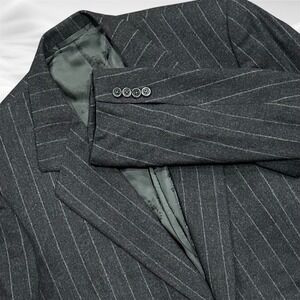Oxxford Clothes 2 Piece Wool Suit Charcoal Gray  Chalk line 44L W37X33 Cuffed